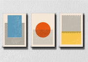 Geometric Colors Art, Set Of 3
