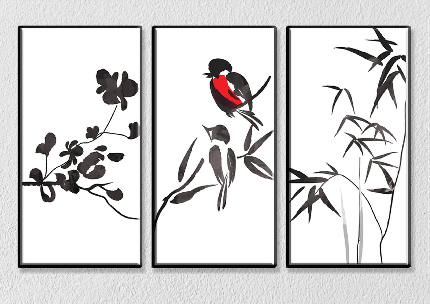Birds On Branch Wall Art, Set Of 3