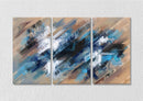 Painting Blue Beige Wall Art, Set Of 3
