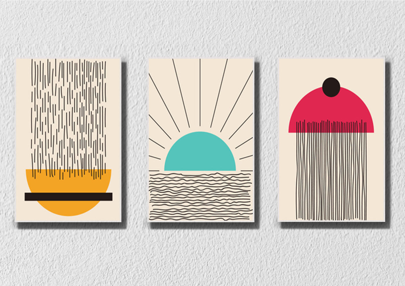 Sun And Rain, Set Of 3