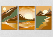 Colour Block Landscapes, Set Of 3