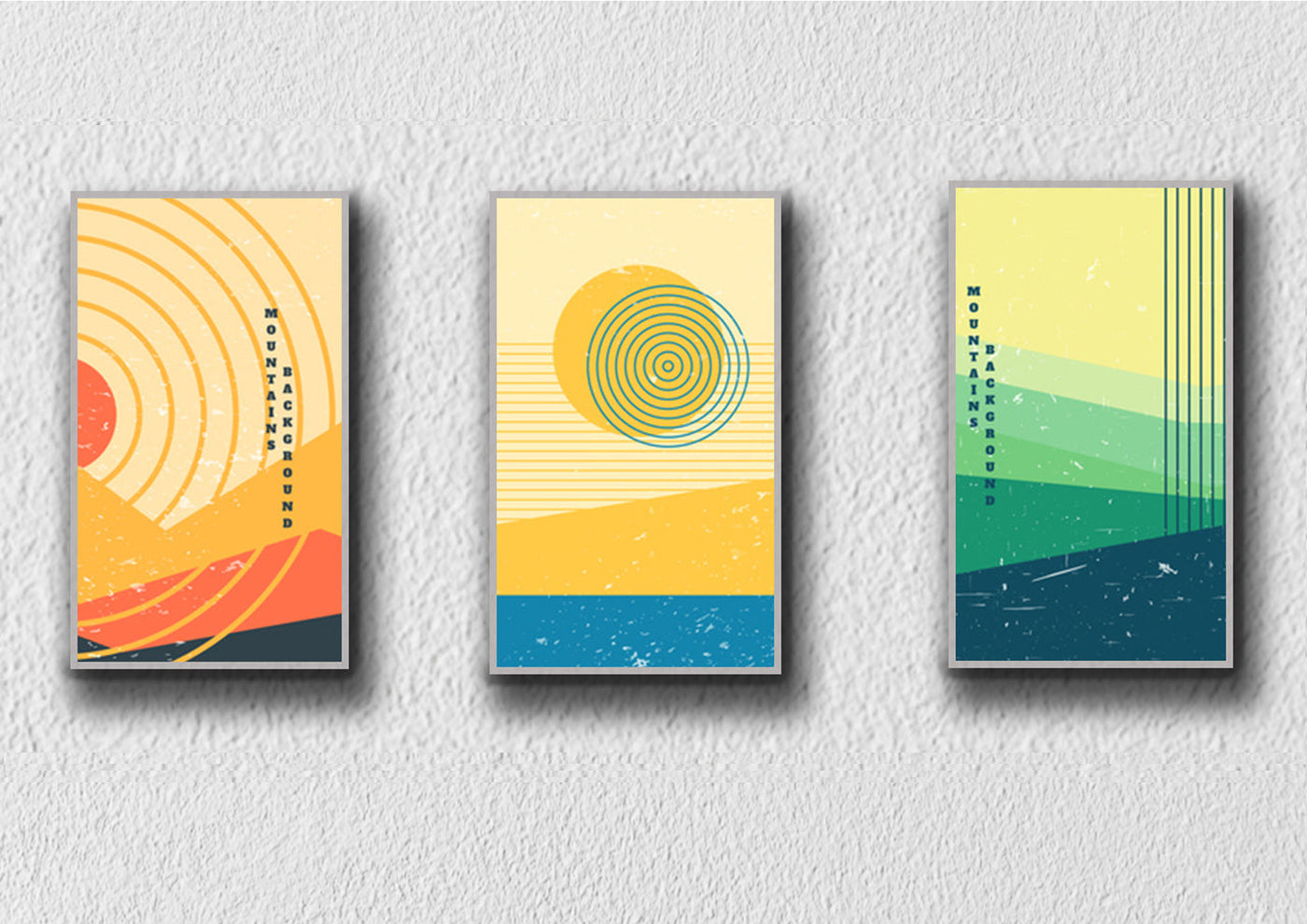 Mountains Background, Set Of 3