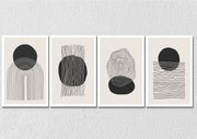 Patch And Line Art, Set Of 4