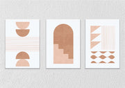 Pink Beige Canvas Art, Set Of 3