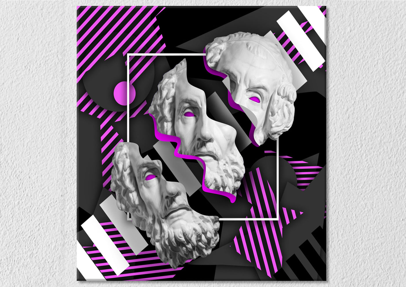 Plaster Human Face Sculpture Art