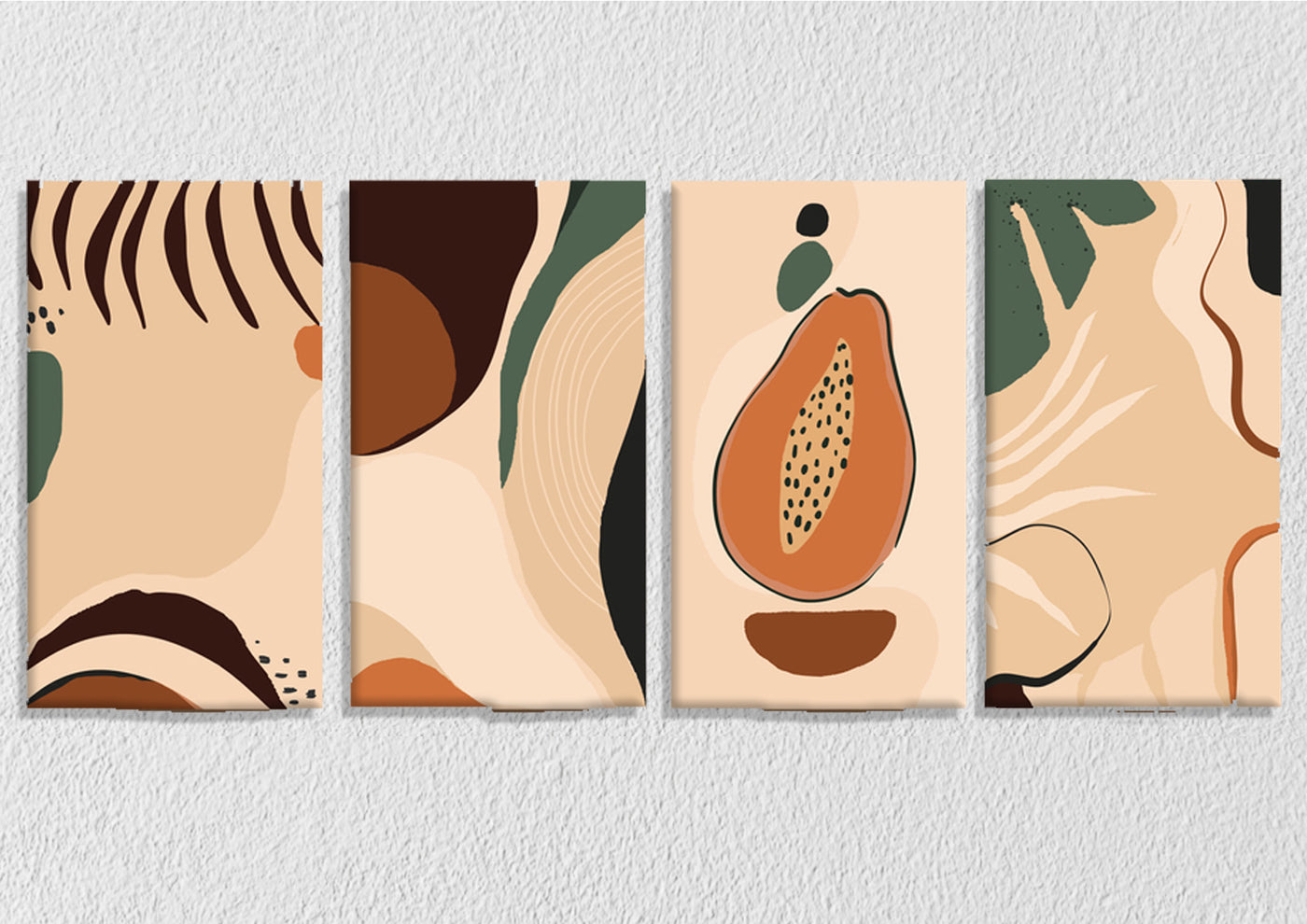 Abstract Bohemian Wall Art, Set Of 4