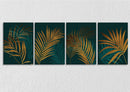 Golden Leaf Impression Wall Art, Set Of 4