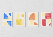 Colourful Concentric Design Wall Art, Set Of 4