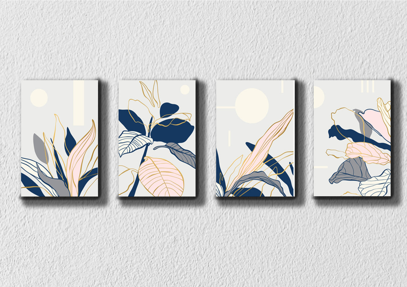 Leaf Line Art, Set Of 4