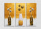 White And Golden Flower Vase wall Art, Set of 3