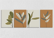 Minimal Boho Leaf Wall Art, Set Of 4