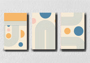 Blue Lines Art, Set Of 3