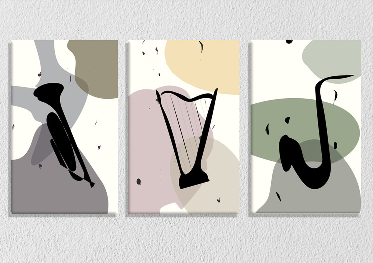 Musical Instruments Stencil, Set Of 3
