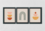 Semi Circle Abstract Art, Set Of 3