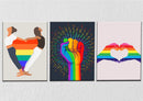 LGBTQ Pride Love Is Love Wall Art, Set Of 3