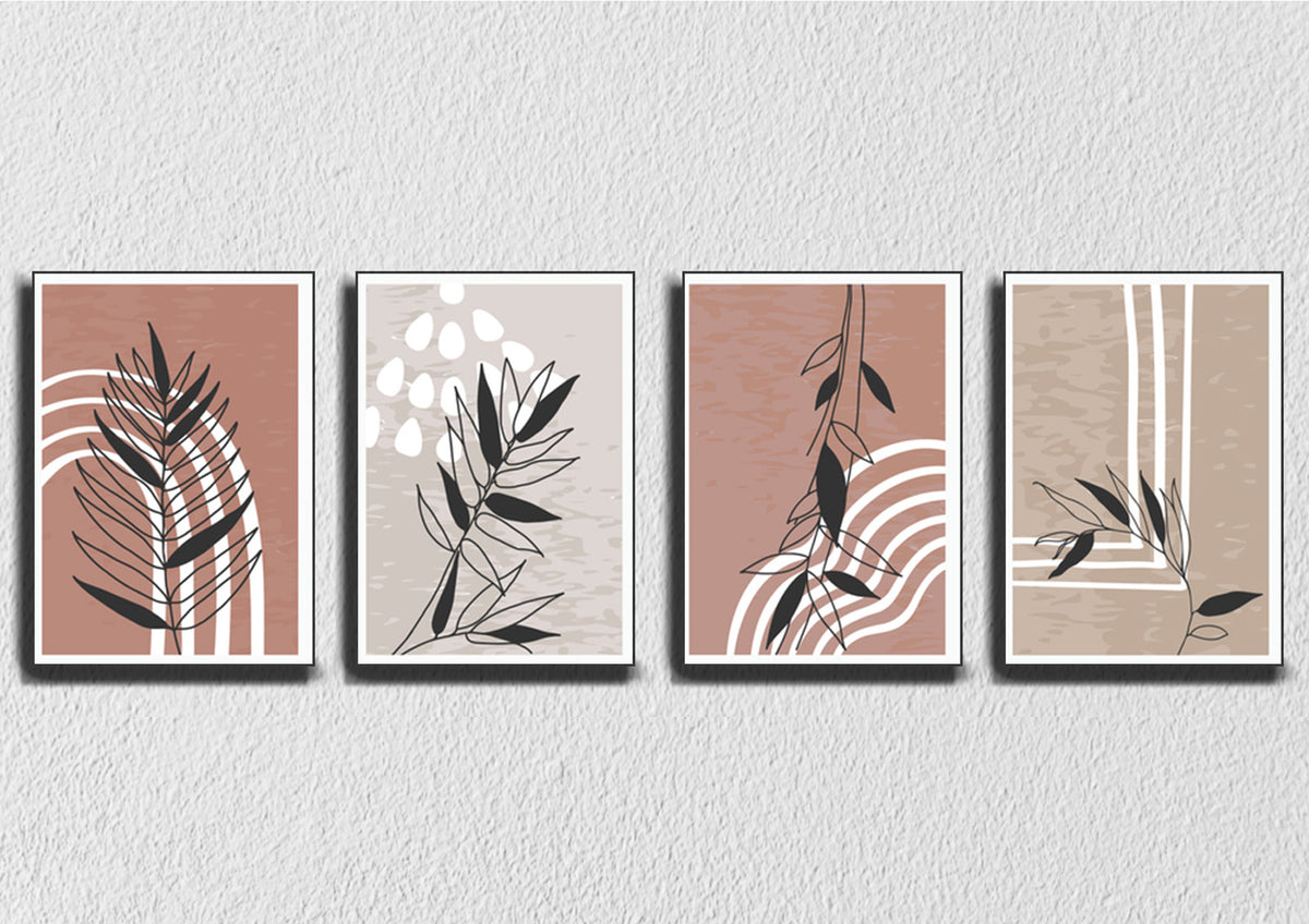 Leaf Stencil ON Lines, Set of 4