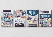 Abstract Music Art, Set Of 4