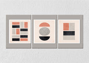 Pastel Wood Lines Art, Set Of 3