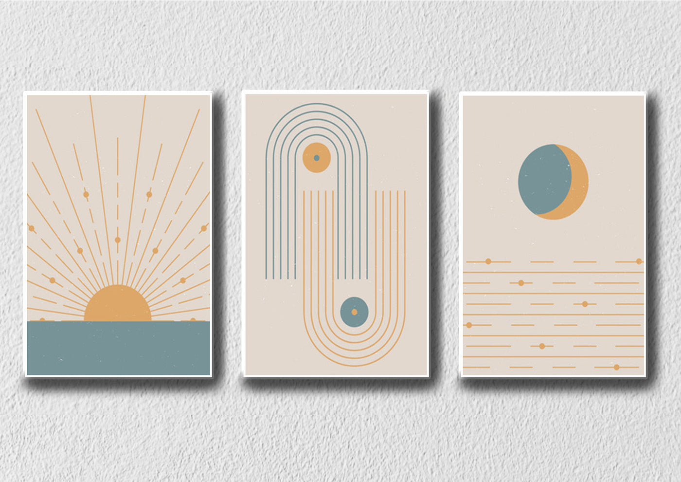 Geometric Lines Art, Set Of 3