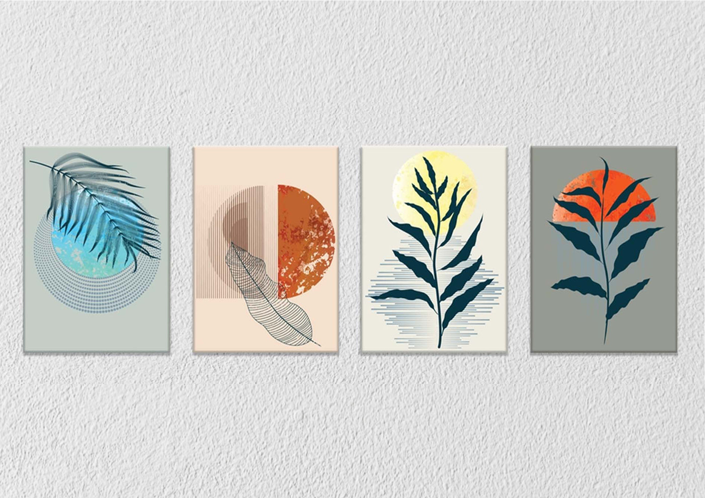Color Moon Canvas Art, Set Of 4