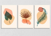 Bohemian Single Leaf wall Art, Set Of 3