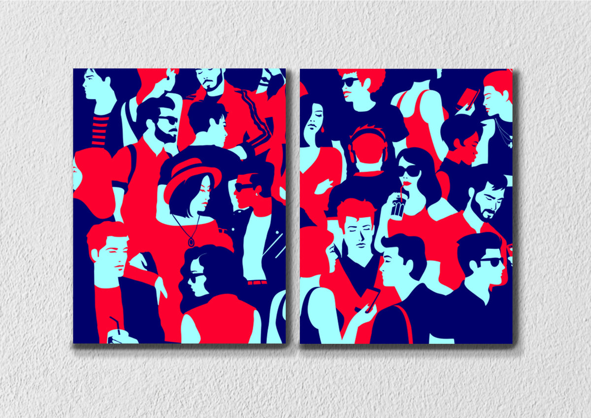 Modern Mob Art, Set Of 2