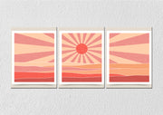 Sun Red Canvas Art, Set Of 3