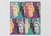 Square Antique Face Sculpture Art