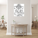 Sketch Of Ganpati On Brown Colour Painting Self Adhesive Sticker Poster