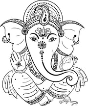 Sketch Of Ganpati On Brown Colour Painting Self Adhesive Sticker Poster