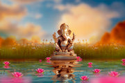 Metallic Floral Ganpati Sticker