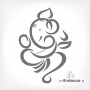 Sketch Of Ganpati On Brown Coloue Self Adhesive Sticker For Wardrobe