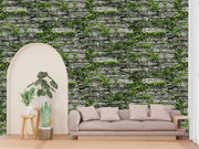 Natural _ Stone And Green Wallpaper