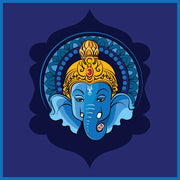 Ganpati On Purple Background Painting Self Adhesive Sticker Poster