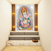 Ganpati Painting Self Adhesive Sticker Poster