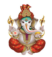 Sitting Ganpati Painting Self Adhesive Sticker For Wardrobe