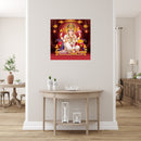 Ganpati Blessed With Laddu Painting Self Adhesive Sticker Poster