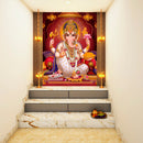 Ganpati Blessed With Laddu Painting Self Adhesive Sticker Poster