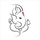 Sketch Of Ganpati With Red Tilak Self Adhesive Sticker For Wardrobe