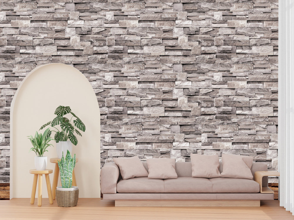 Natural _ Concrete Brick Wallpaper