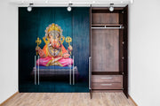 Beautiful Lord Ganesh Painting Self Adhesive Sticker For Wardrobe