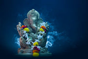 Golden Ganpati Statue Painting Self Adhesive Sticker Poster