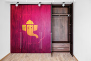 Pink And Yellow Ganpati Art Self Adhesive Sticker For Wardrobe