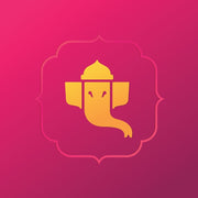 Pink Yellow Ganpati Self Adhesive Sticker Poster