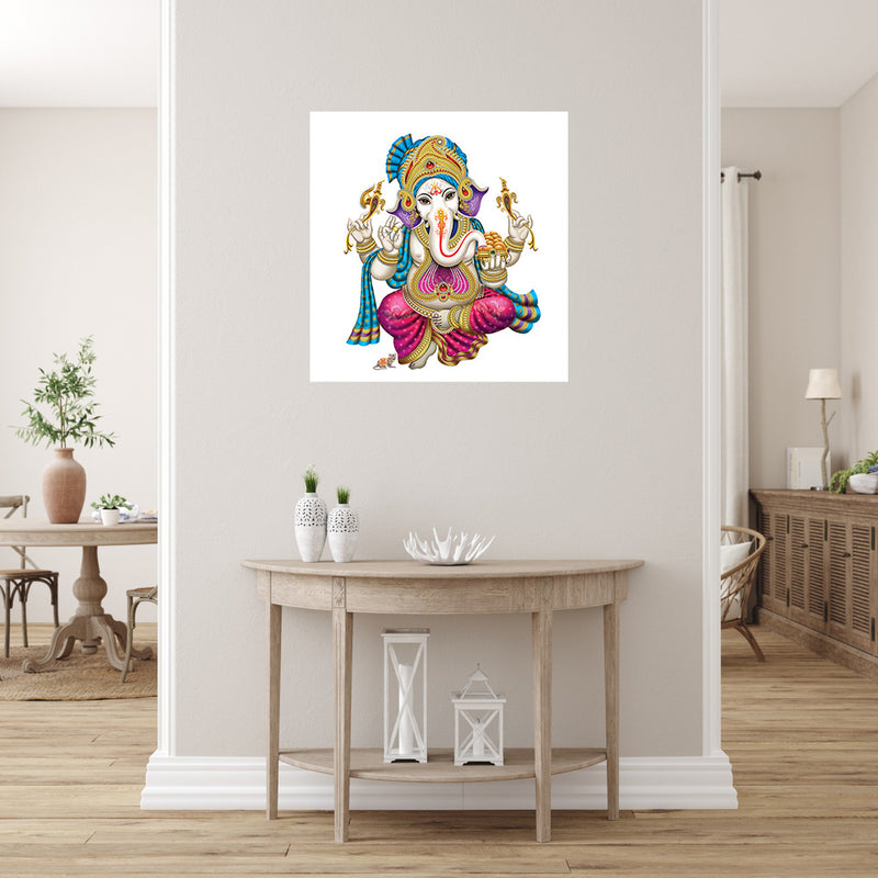 Ganesh Painting Self Adhesive Sticker Poster