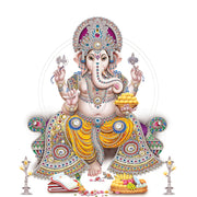 Ganpati In Yellow Dhoti Self Adhesive Sticker Poster