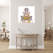 Ganpati In Yellow Dhoti Self Adhesive Sticker Poster