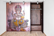 Ganpati With Beautiful Yellow Dhoti Self Adhesive Sticker For Wardrobe