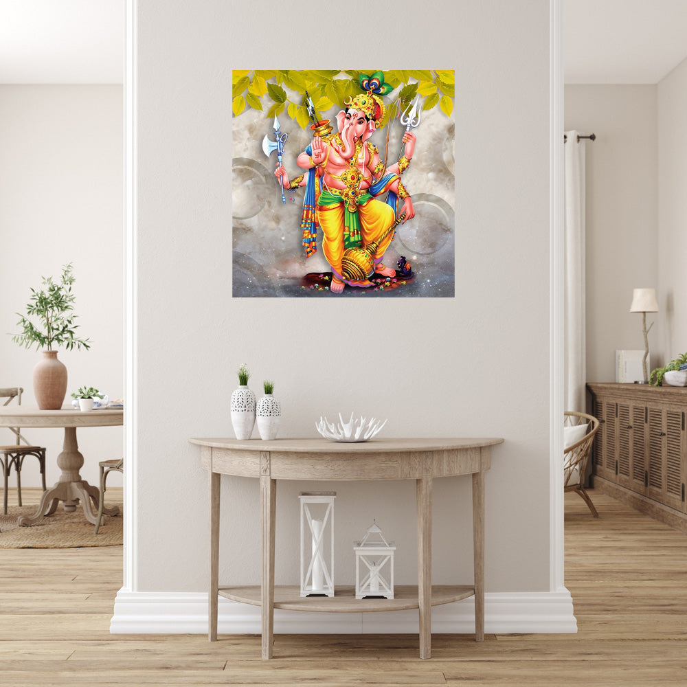 Standing Ganpati Self Adhesive Sticker Poster