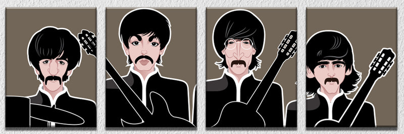 Beatles Members Wall Art, Set Of 4